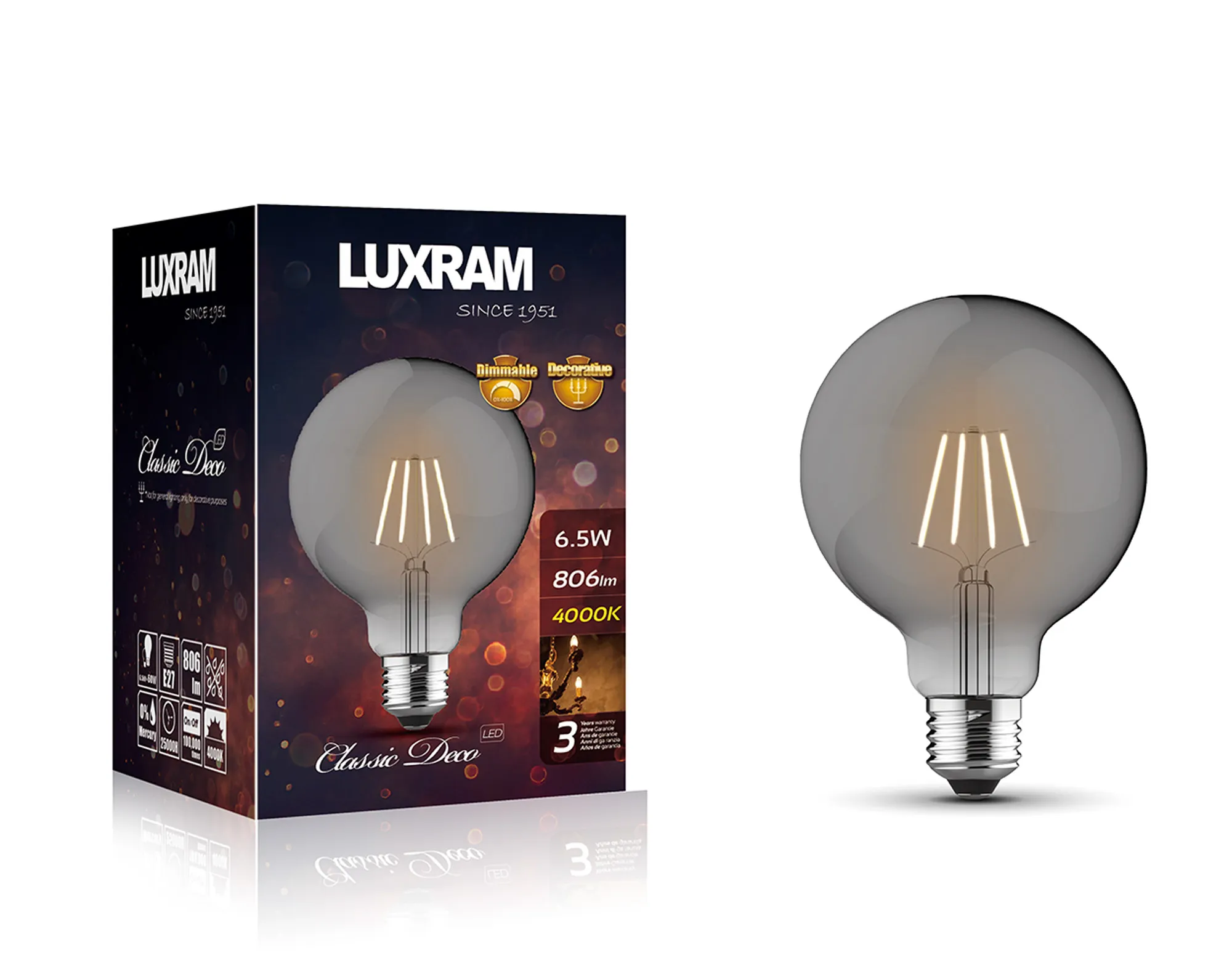 Classic Deco LED Lamps Luxram Globes